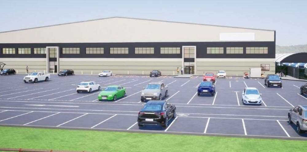 How the huge storage and distribution facility could look on Waterbrook Park