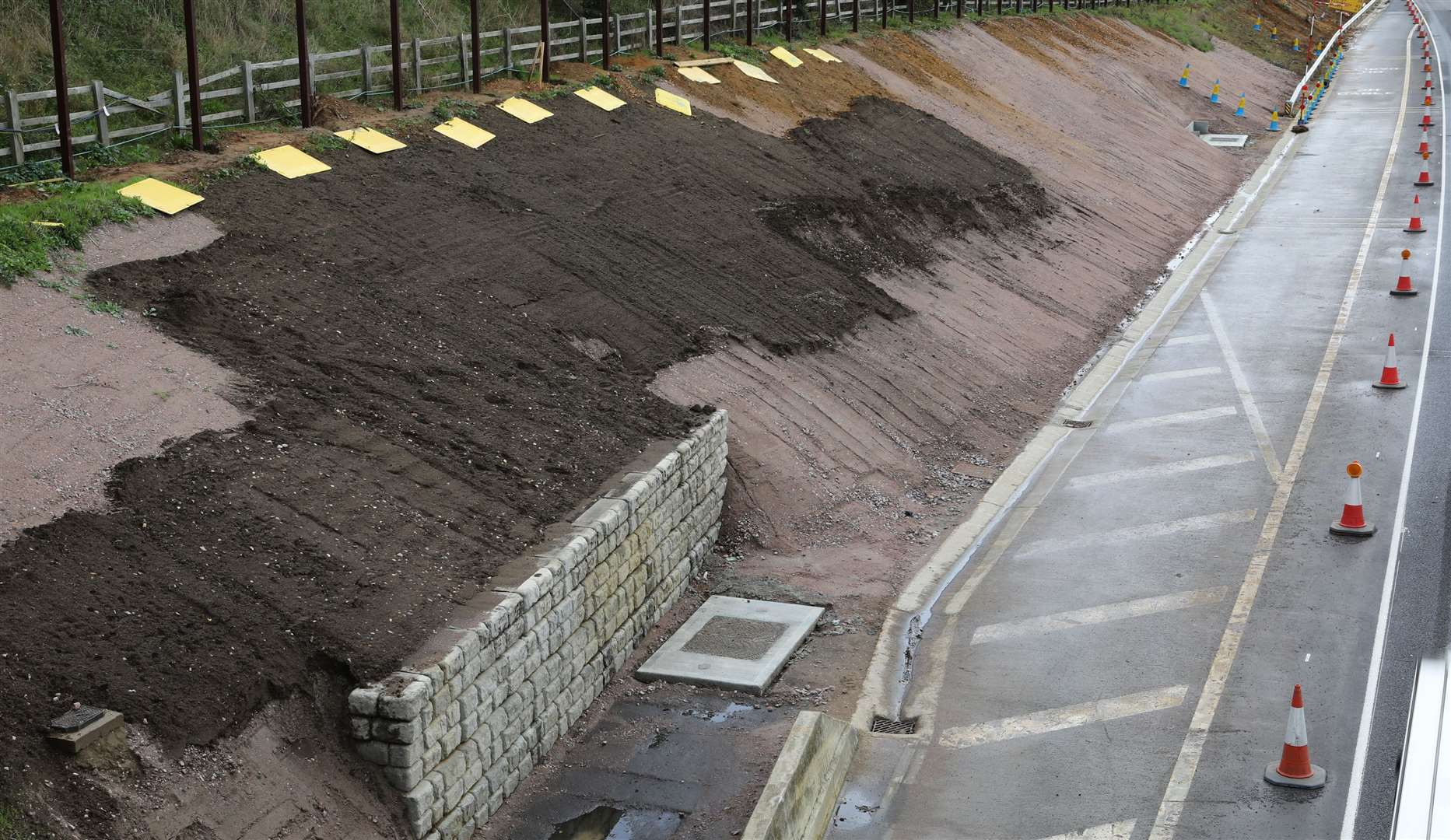 The hard shoulder is being turned into a live traffic lane on the M20 Picture: Andy Jones