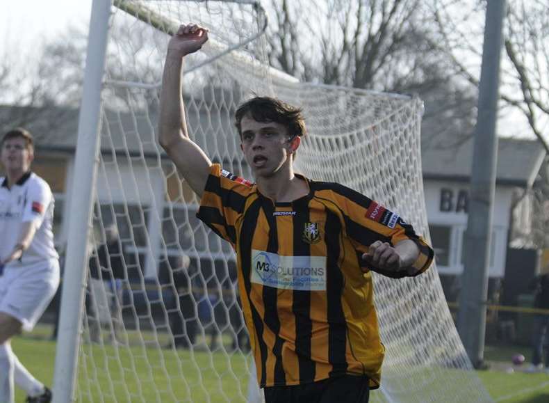 Johan ter Horst celebrates another goal for Invicta Picture: Gary Browne