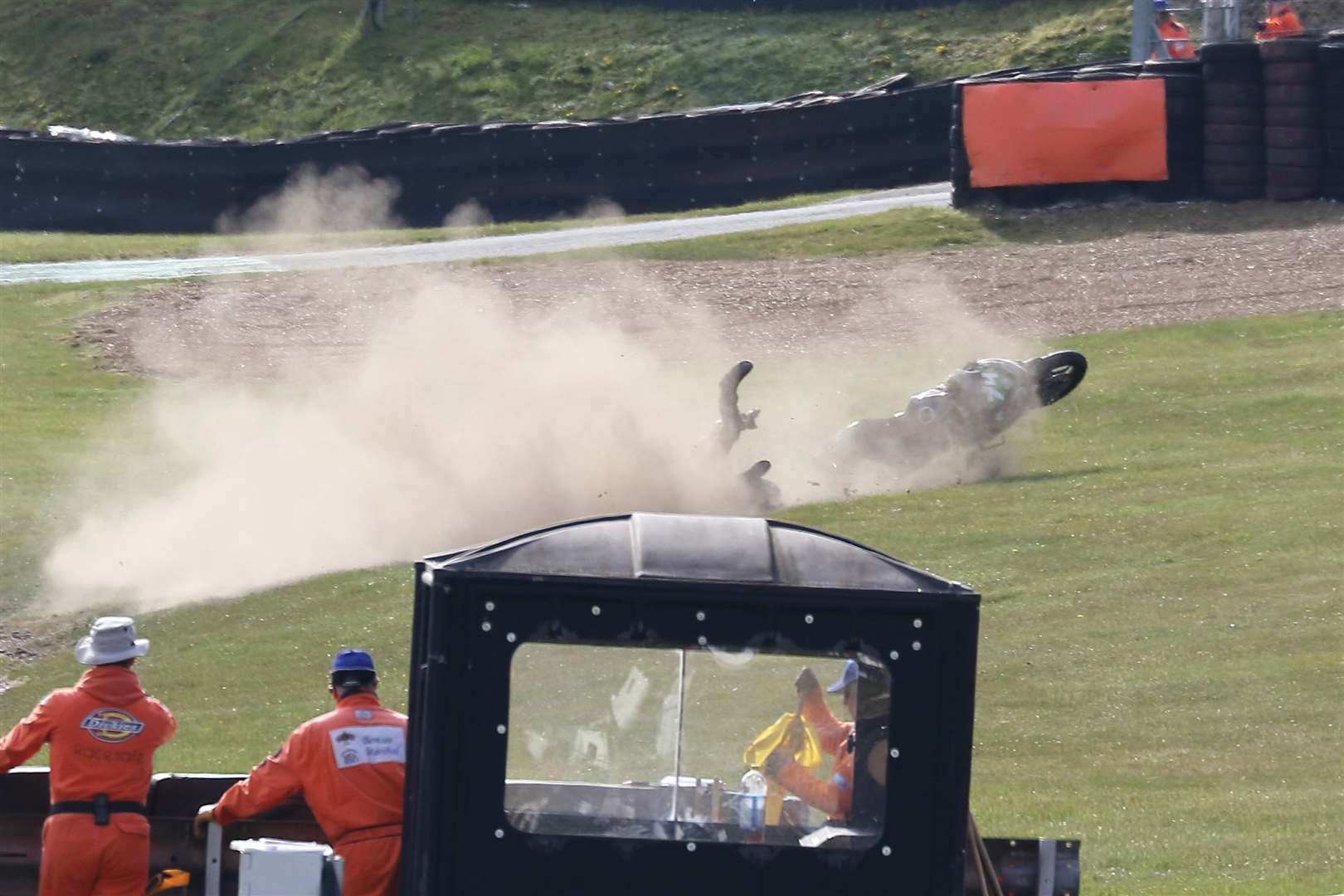 Finn Smart-Weeden ends up in the grass at Brands Hatch Picture: Mick Brown