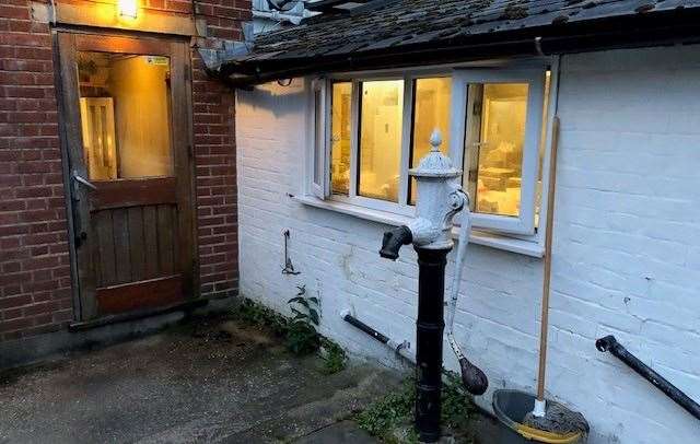 The kitchen, with its modern plastic window, is a more recent extension to the back of The George