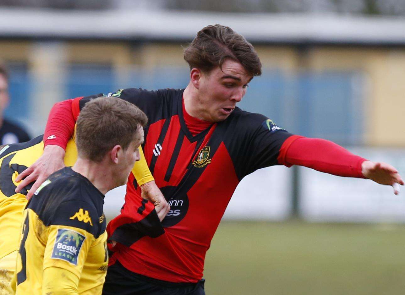 Sittingbourne striker Roman Campbell Picture: Andy Jones