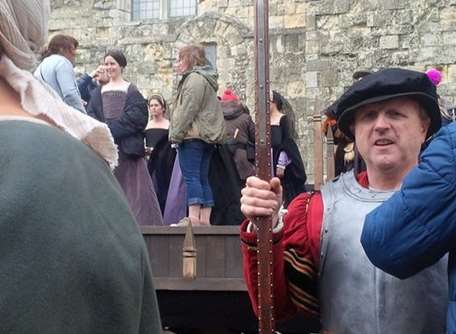 A scene from Wolf Hall being filmed at Dover Castle