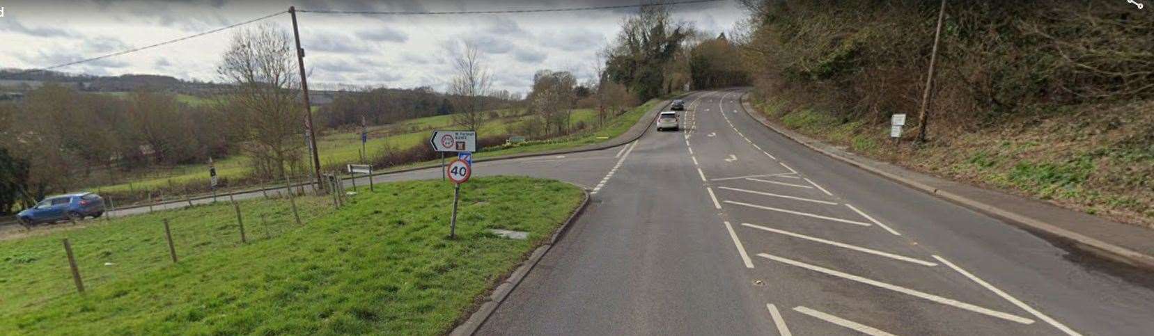 The accident happened at the junction of Tonbridge Road and Teston Lane in Maidstone