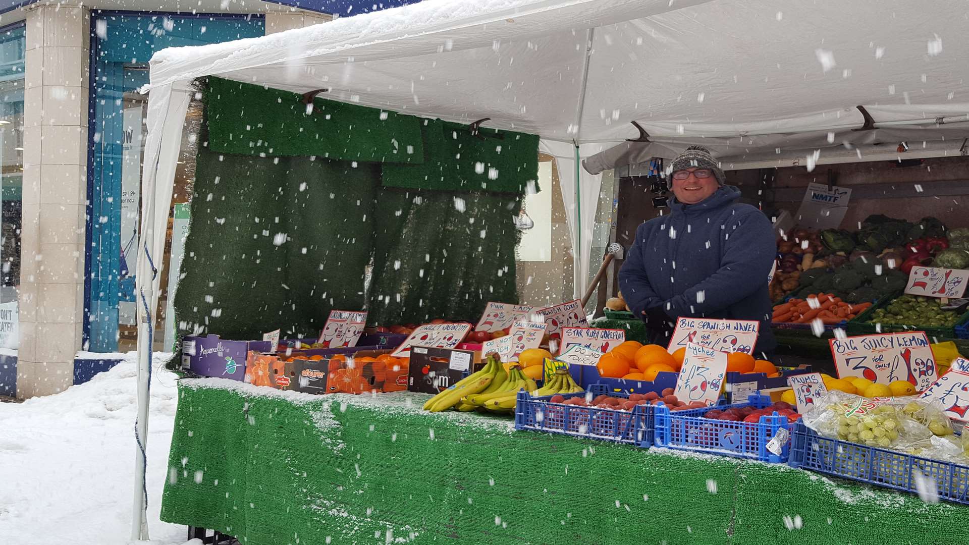 James Spearink won't let the snow stop his trade