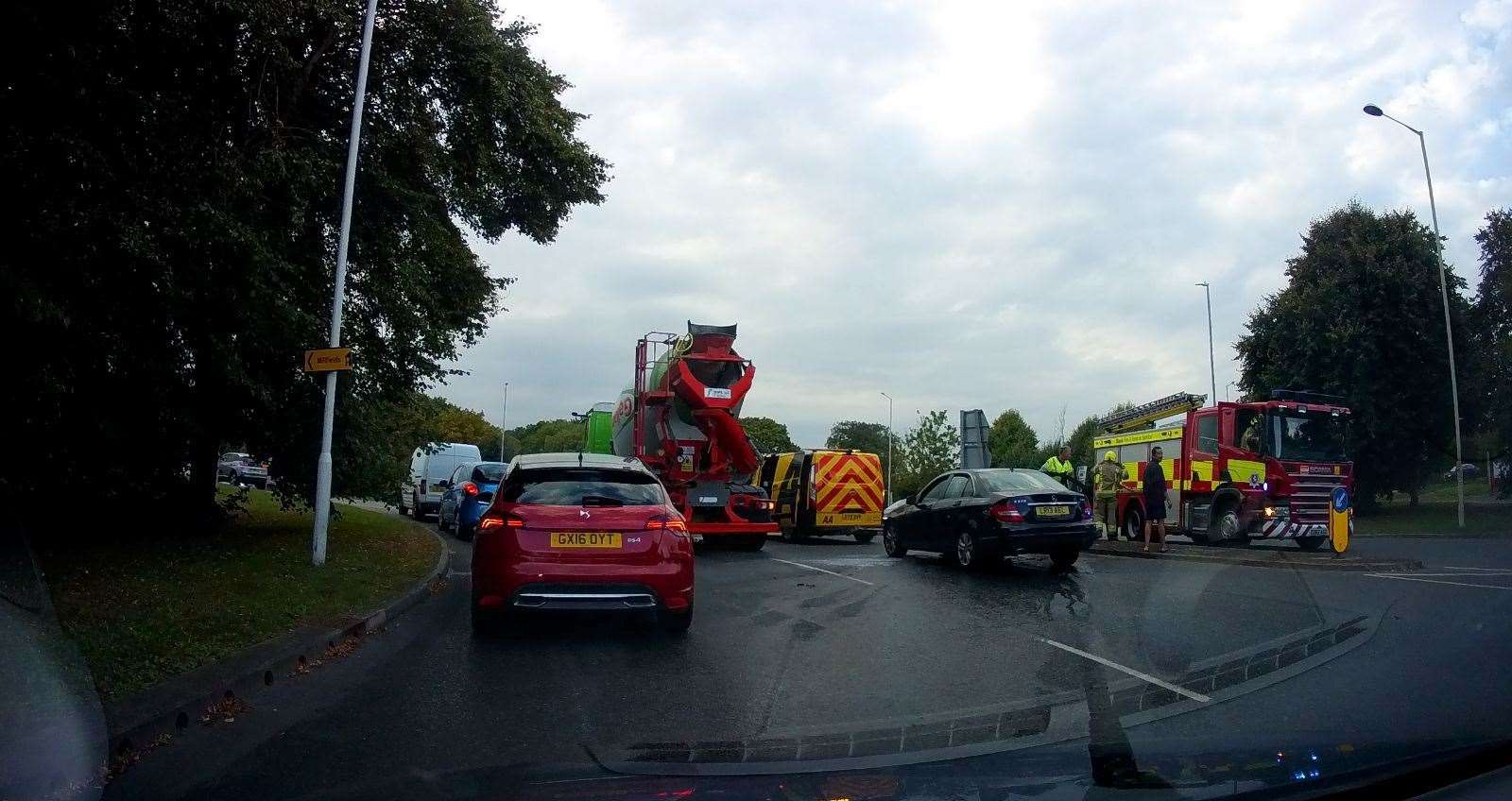 Fire crews were called to a car on fire in Brookfield Road, Ashford