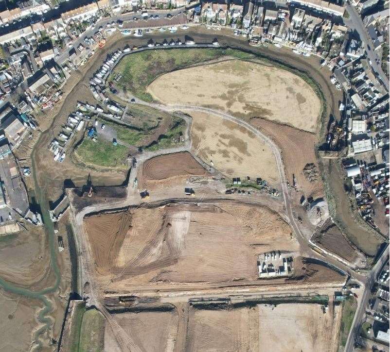 How the former Klondyke Industrial Estate at Rushenden looks like now from the air. Picture: Homes England/Swale Council