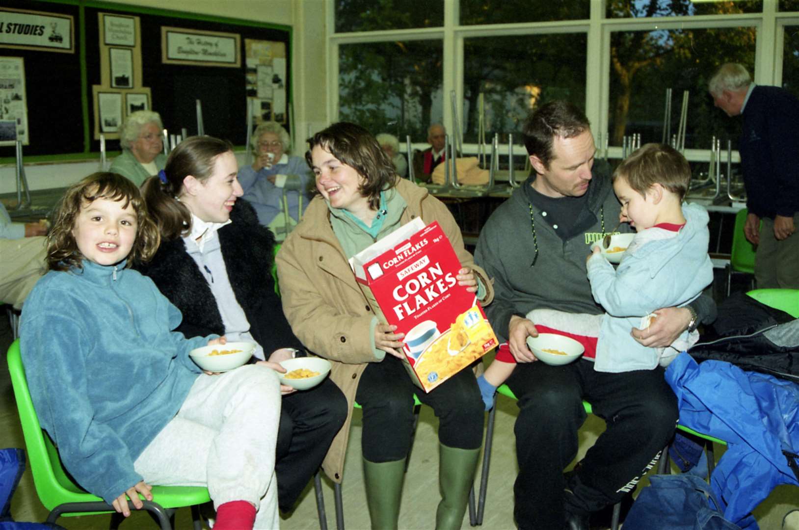 Evacuees from East Peckham sheltered in the makeshift camp at Cornwallis School