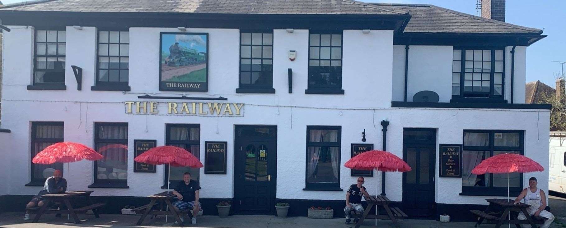 L-R: Les Blackburn, Andy Kennedy, Steve Luckhurst and Danny Moore have transformed the pub while maintaining social distancing rules Picture: Suzie Goad