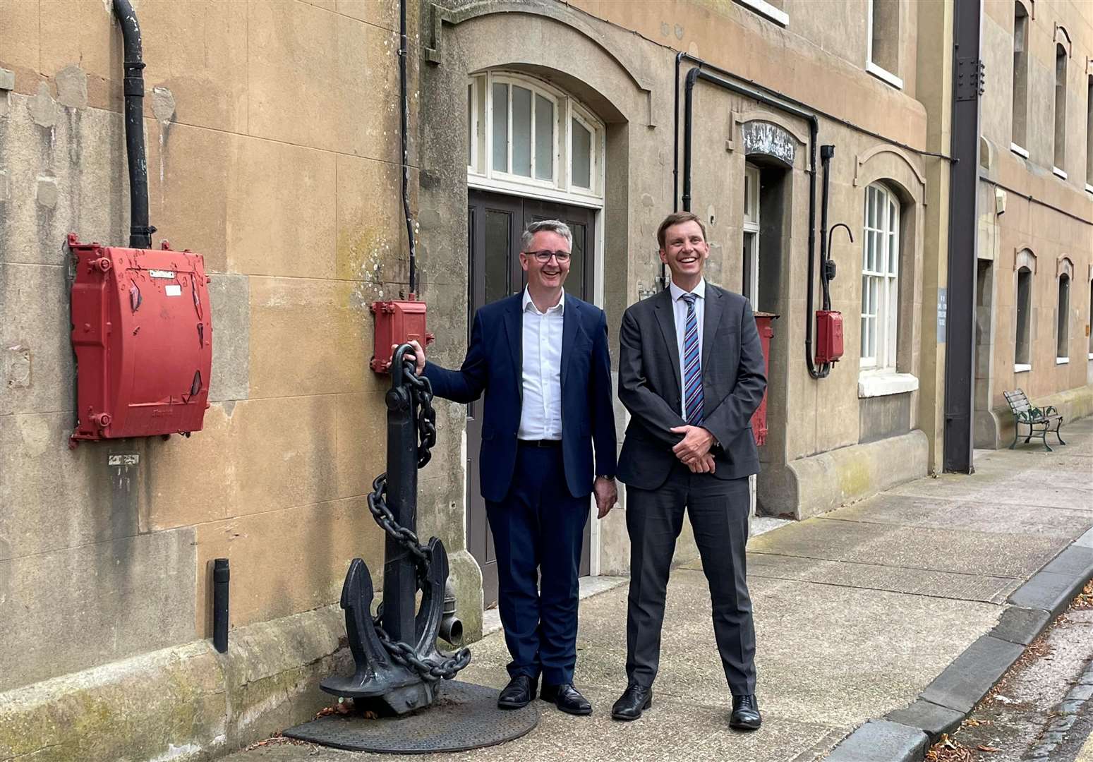 MidKent College Principal Simon Cook(right) and Richard Morsley, chief executive of Chatham Historic Dockyard Trust