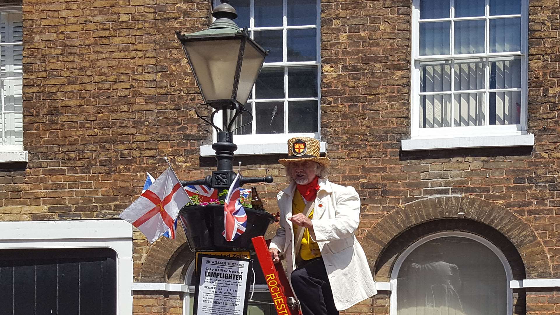 The high street is filled with performers