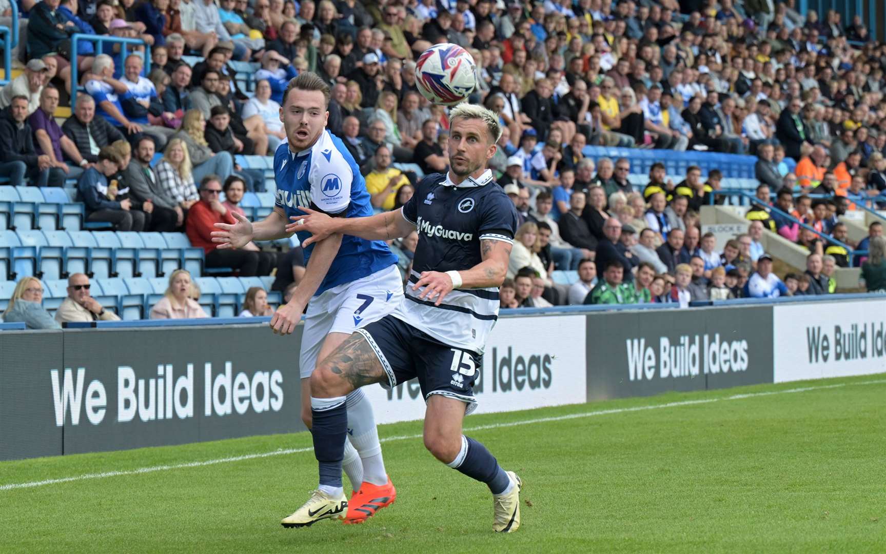 Jack Nolan driving the Gills forward at Priestfield Picture: Keith Gillard