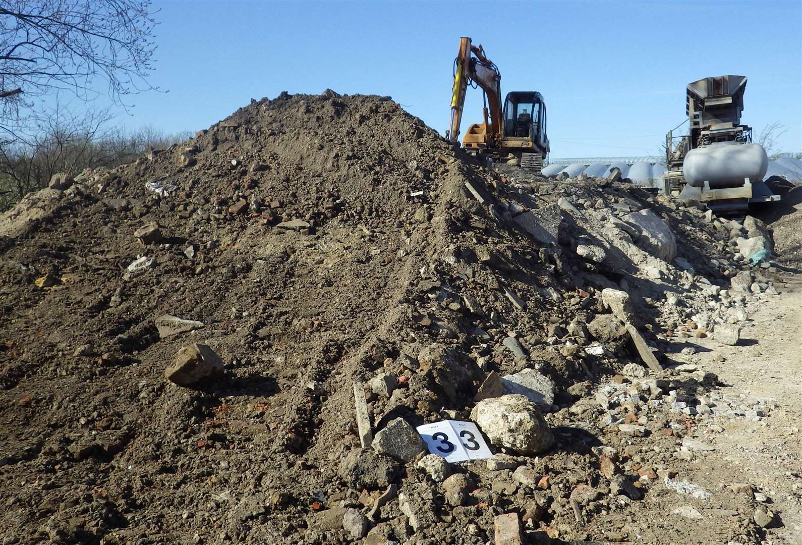 About 135 lorry-loads of soil and builders’ waste were being dumped and treated at Thirwell Farm. Picture: Environment Agency