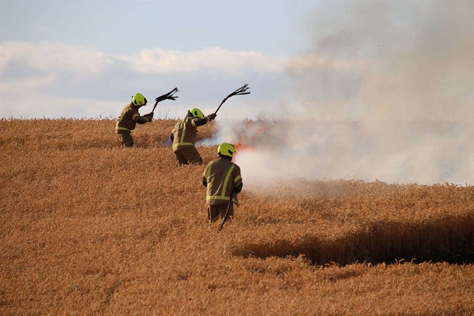 A huge fire has broken out in a field off Lower Rochester Road in Higham. Photo: Paul Aspinall