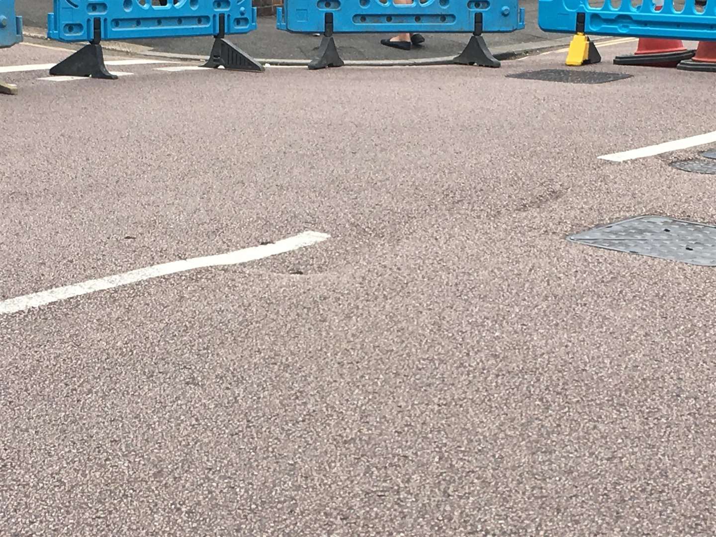 The start of a sink hole at the junction of Weston Road and Bryant Road in Strood (13628351)