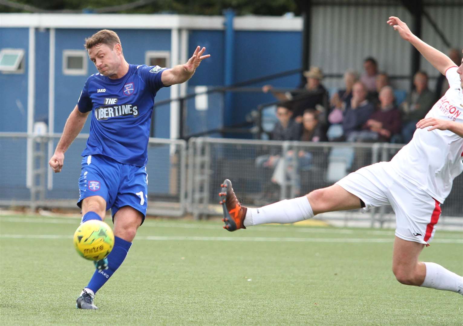 Frannie Collin gets a shot away for Margate