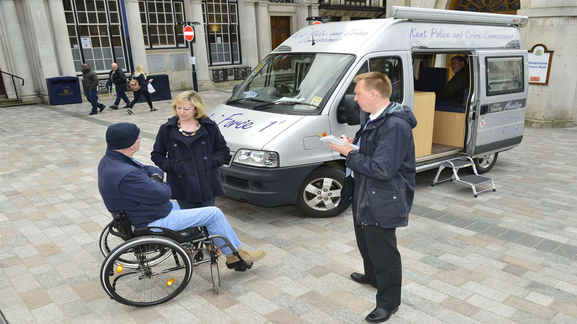 Ann Barnes with her Ann Force 1 bus in Maidstone