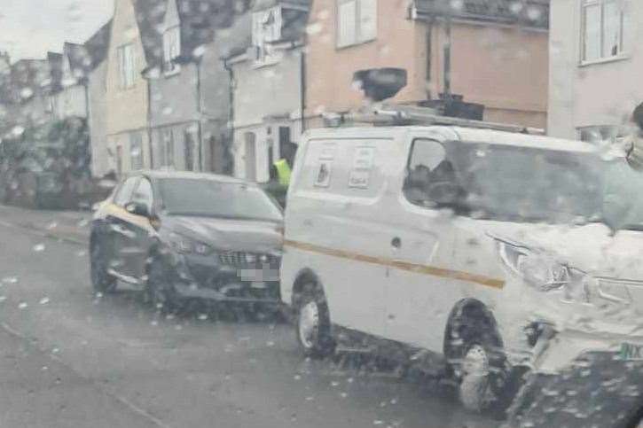 The ULEZ camera van in Crayford before it was vandalised. Picture: Dana Pidden