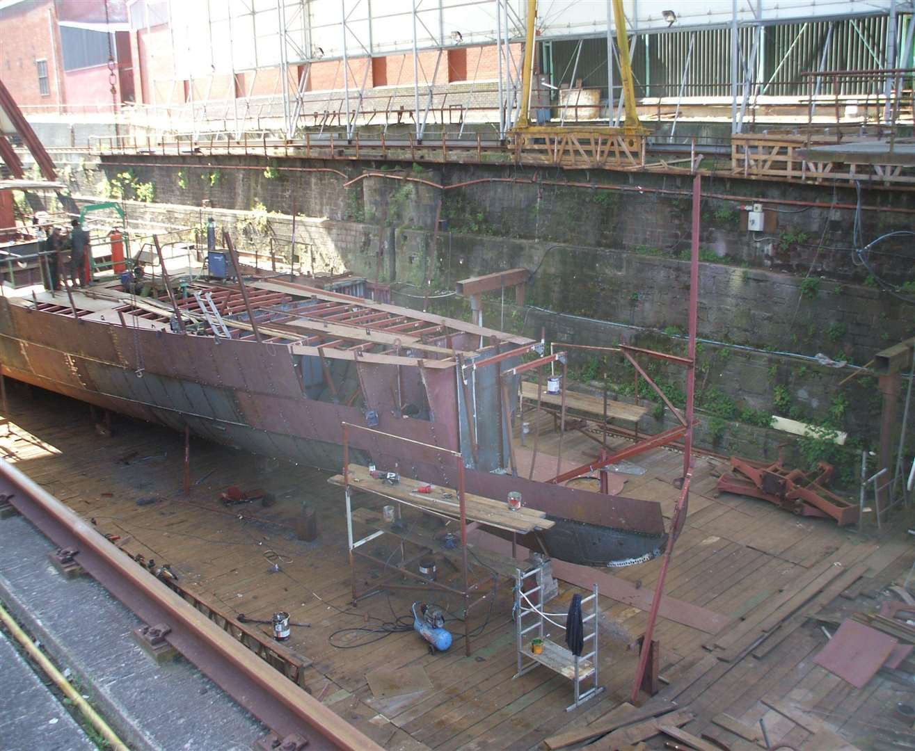 The Medway Queen being worked on in Bristol Picture: Richard Halton