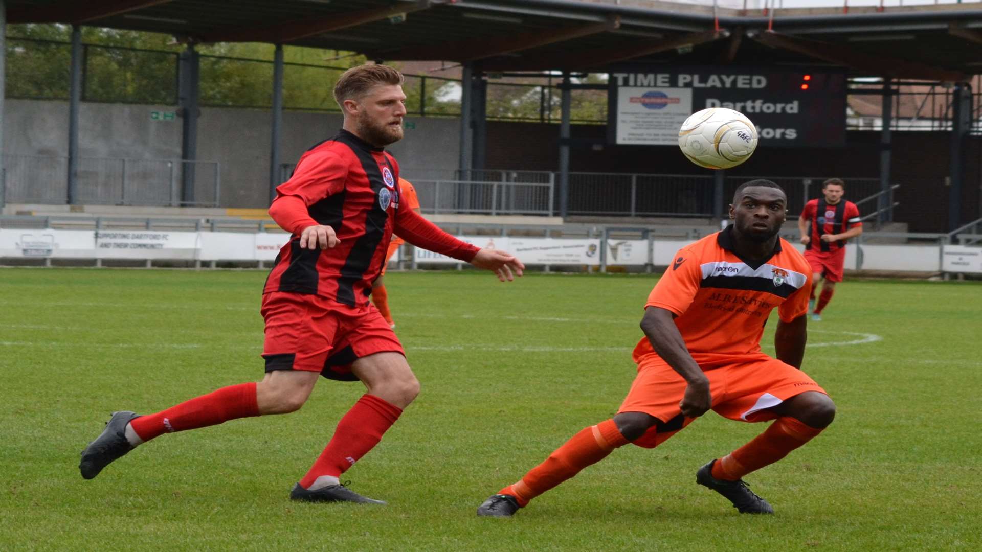 Greenwich (red and black) have been groundsharing with Dartford since 2013 Picture: Paul Caulfield