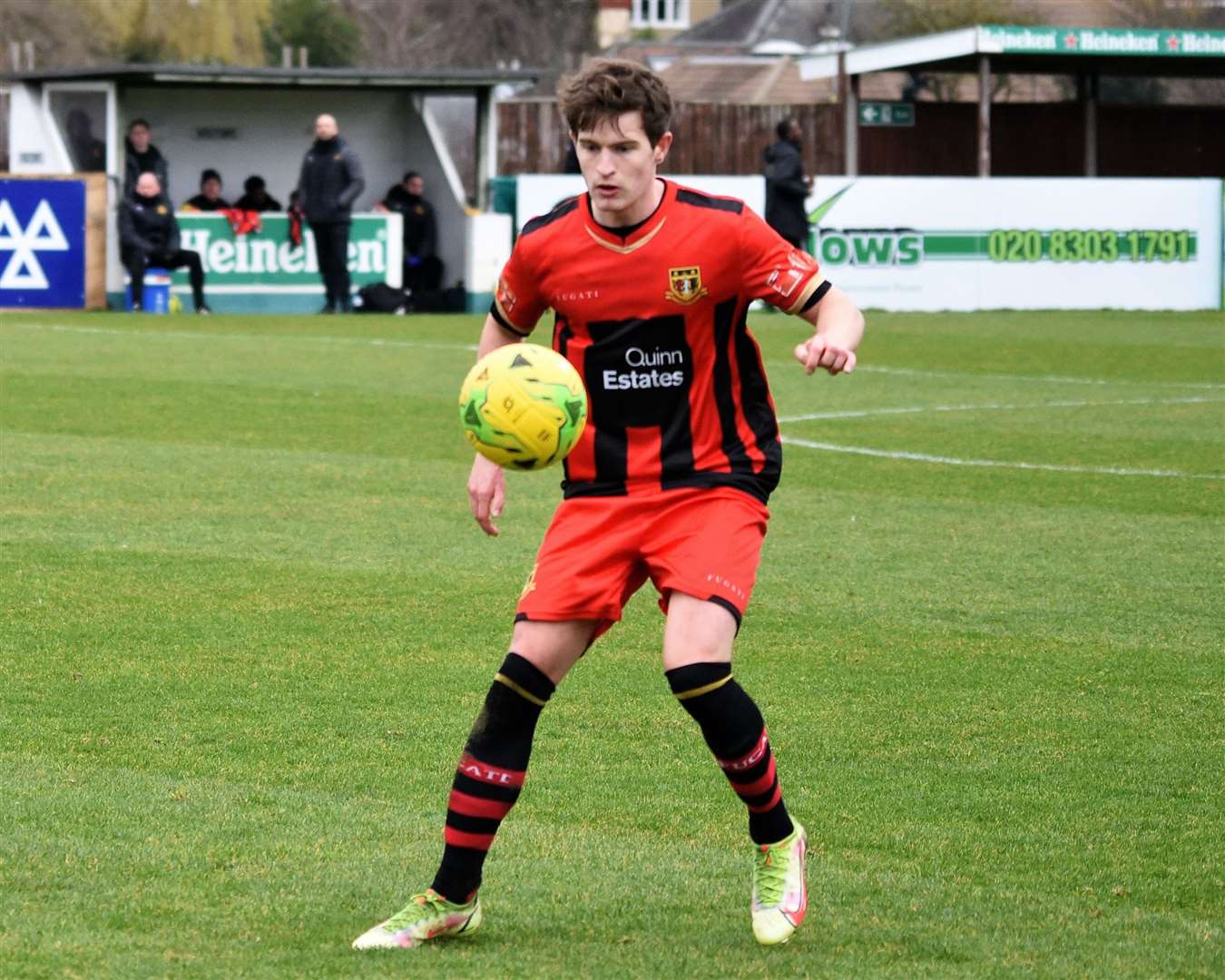 Sittingbourne midfielder Danny Taylor scored from the halfway line against Ramsgate Picture: Ken Medwyn