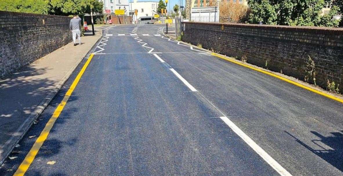 The gleaming new surface of Swanscombe High Street after the sinkholes were dealt with. Picture: Swanscombe Dwellers (Original Group)