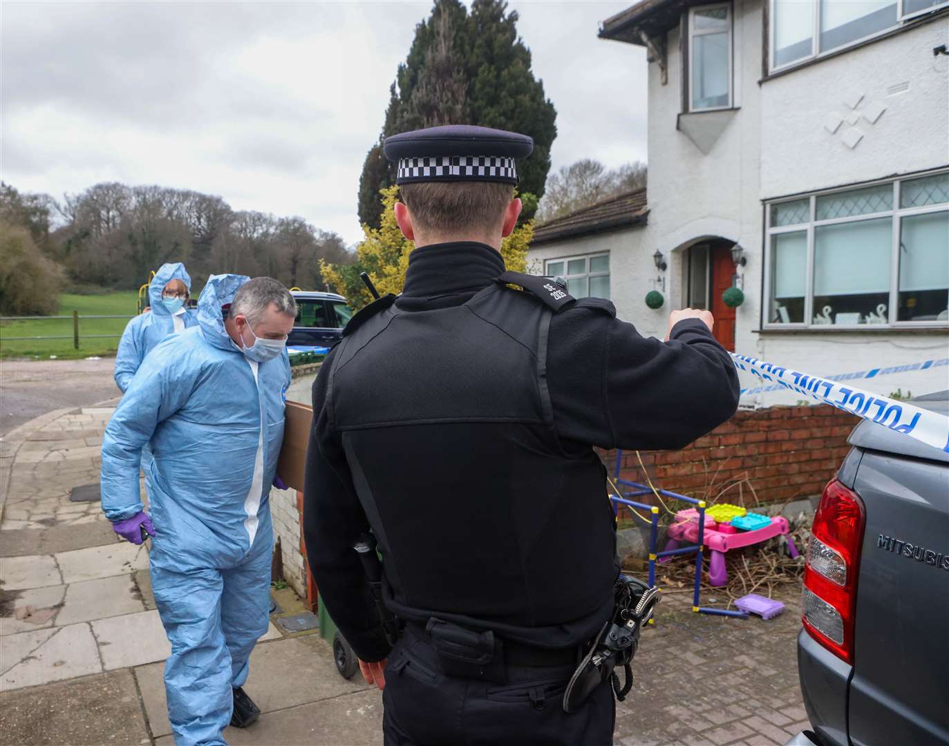 A woman and two boys have been found dead inside a house in Belvedere. Picture: UKNIP