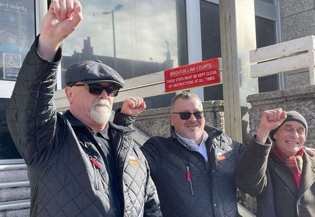 GMB union regional organiser Gary Palmer, left, with union colleagues Declan Macintyre, centre, and Carl Turner, right. Picture: Gary Palmer