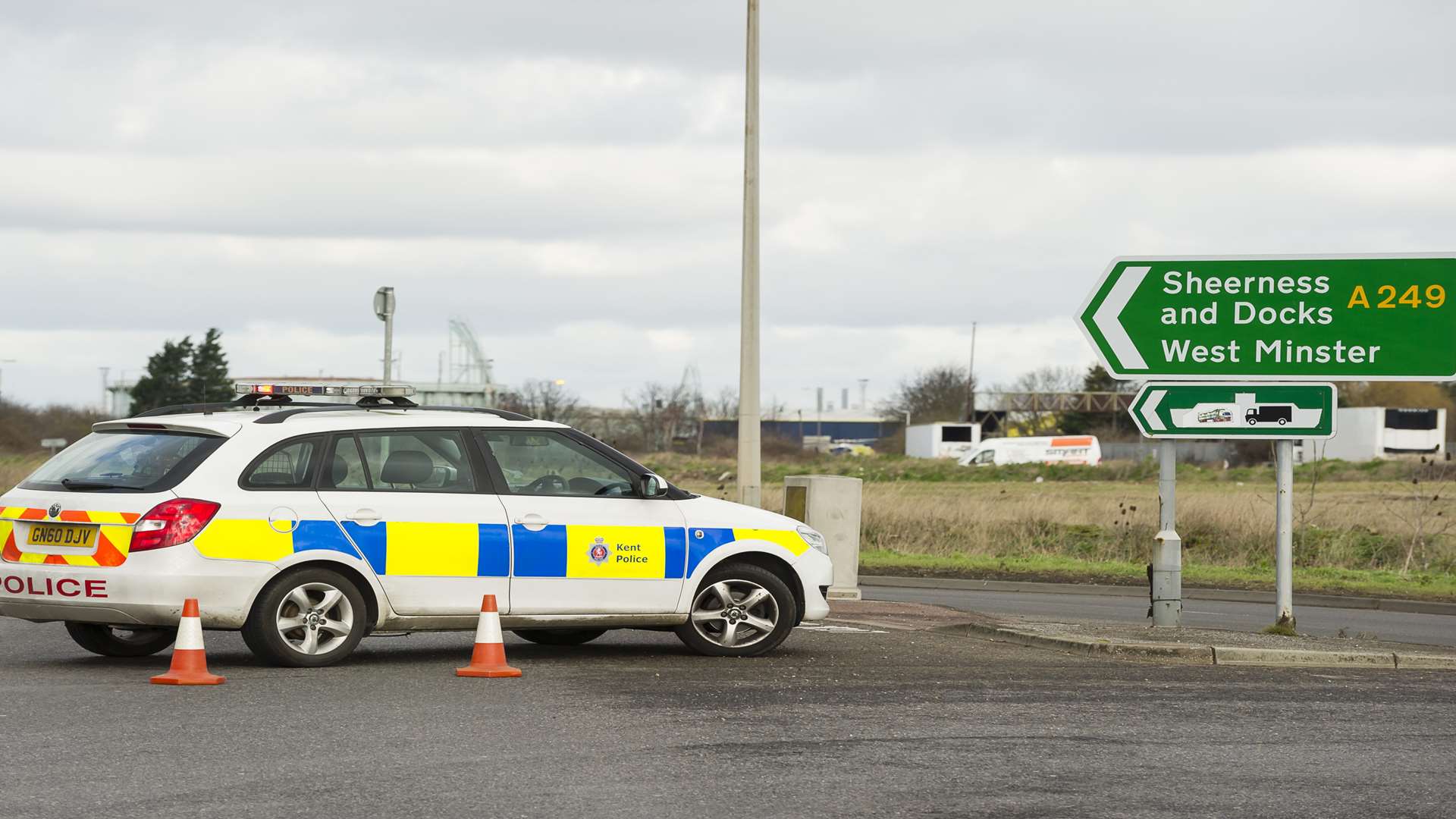 Police have blocked off Brielle Way at the junction with Whiteways Road