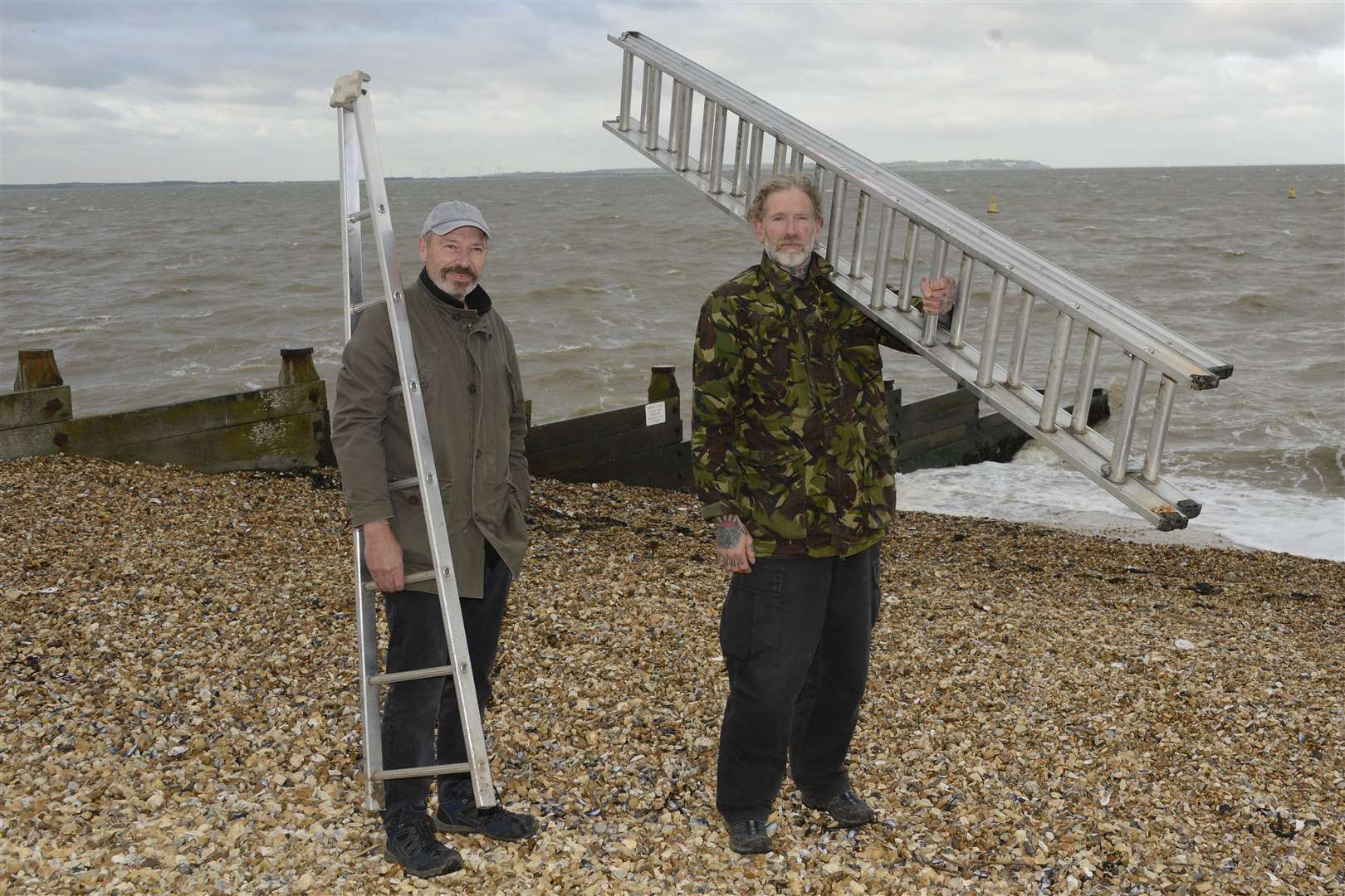 Window cleaners Mark Lancaster, left, and Colin Epton plan to walk from Canterbury Cathedral to The Vatican to raise money for NHS intensive care units