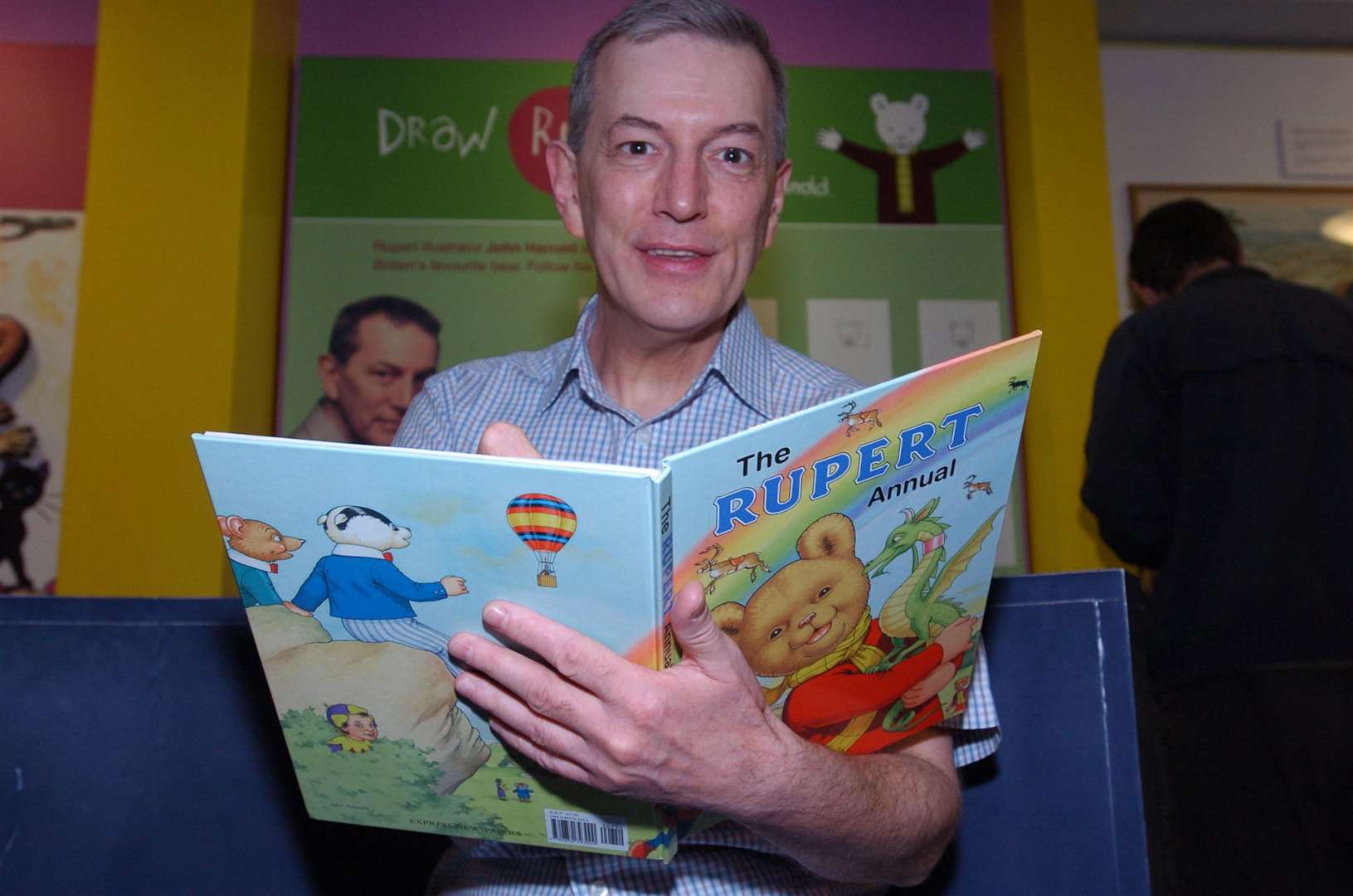 Former illustrator John Harrold during a visit to Canterbury to sign annuals