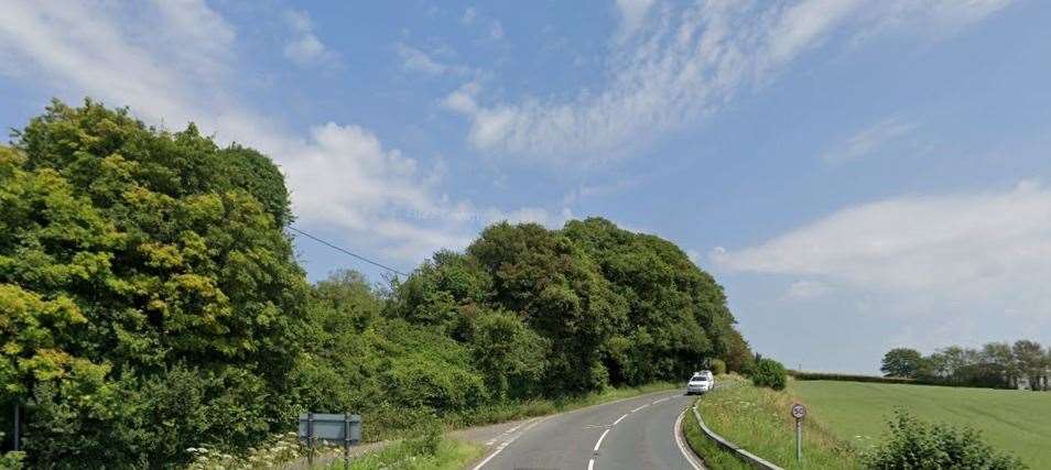 Alkham Valley Road has been shut. Picture: Google Maps