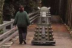 A woman takes a stroll with a Dalek in Folkestone. Picture: @Kent_999s