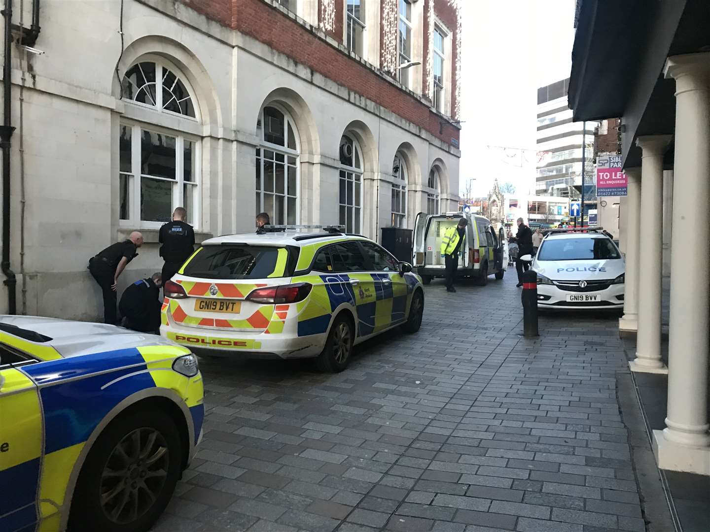 Police cars in Bank Street, Maidstone (24784878)