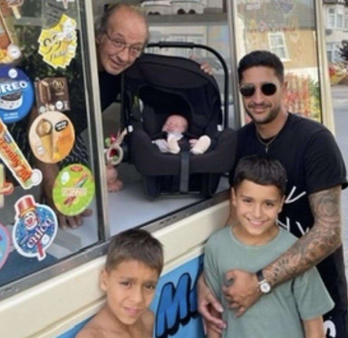 Fred's son Andreá Necchi-Ghiri with his children, Perla, Georgio and Alex