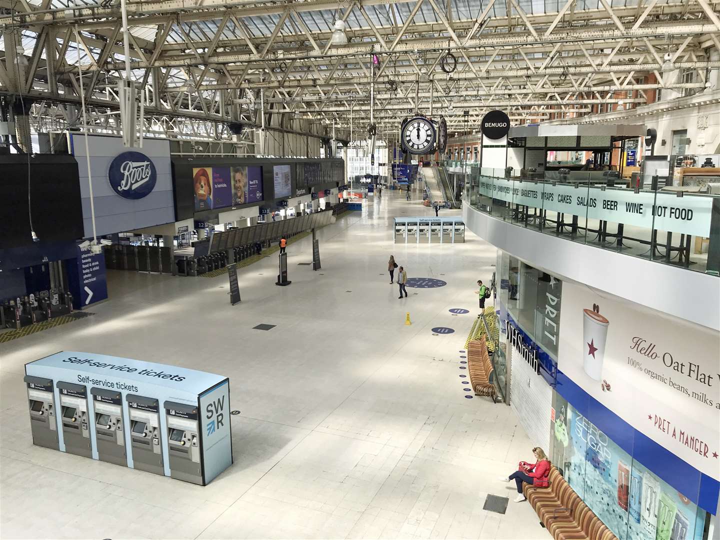 The concourse at London’s Waterloo station at midday (Jonathan Brady/PA)