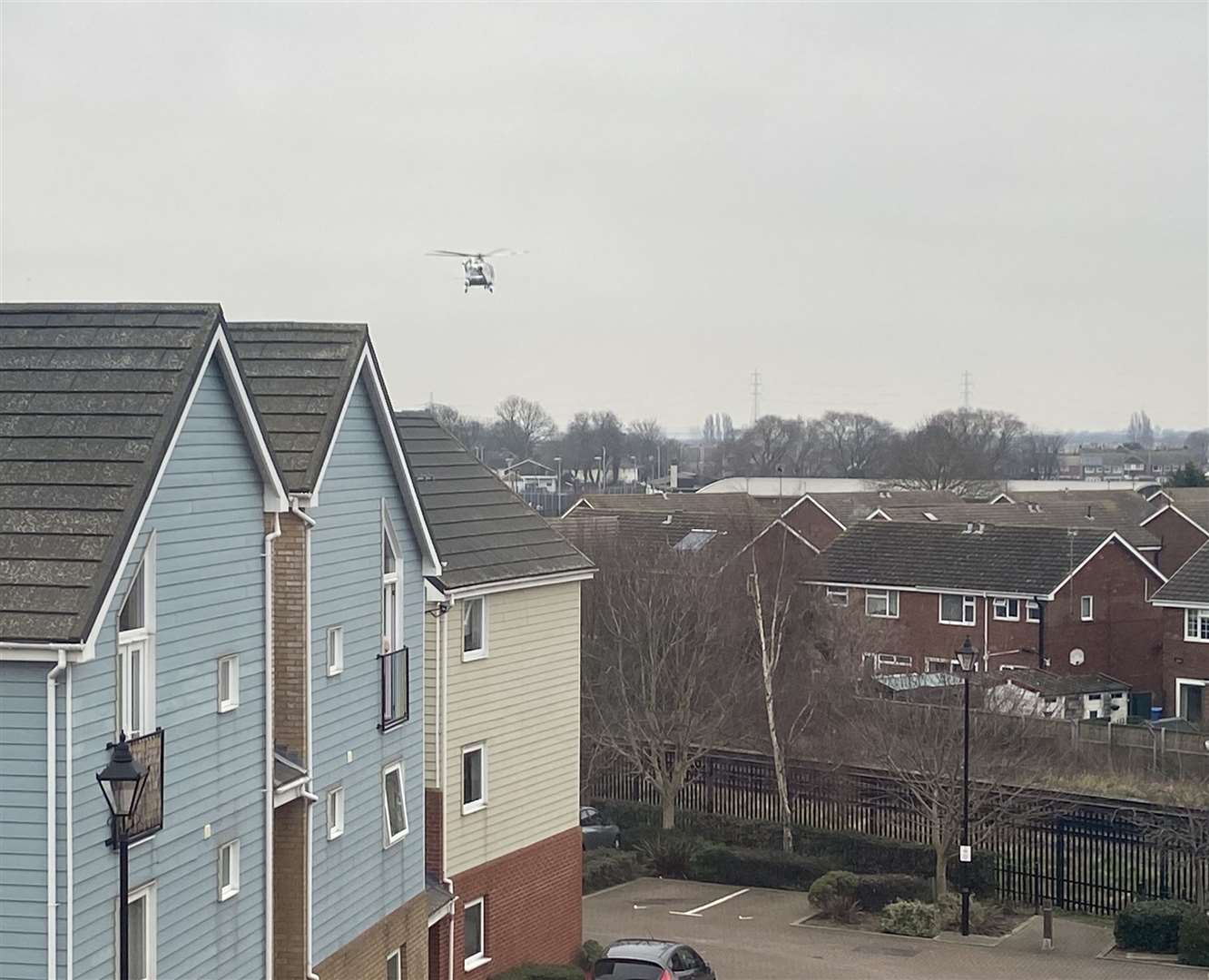 An air ambulance landed at Milton Recreation Ground