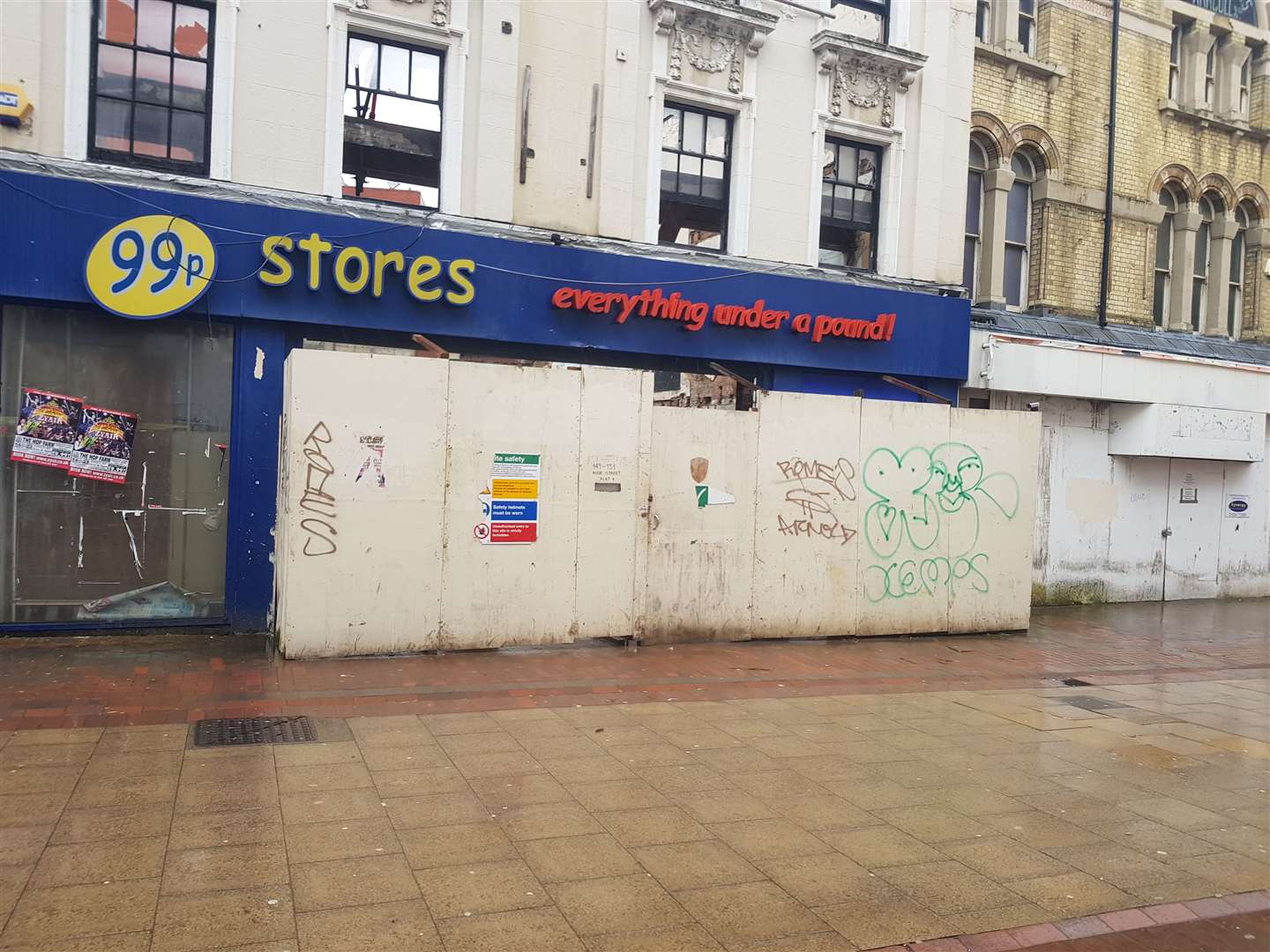 The boarded-up 99p stores in Chatham High Street