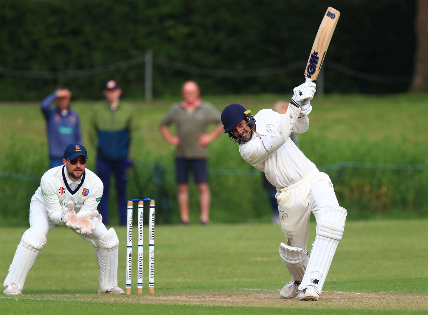 St Lawrence & Highland Court’s Australian overseas all-rounder Jason Sangha on his way to 77 off 58 balls. Picture: Gary Restall