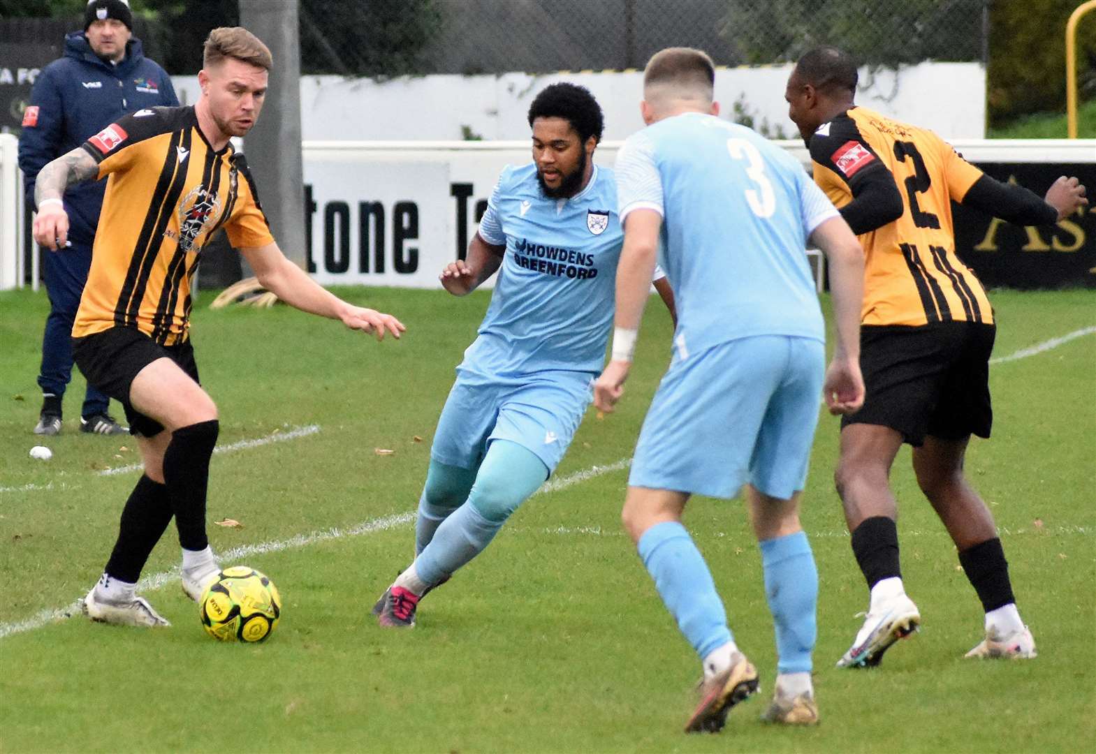 Folkestone’s Jack Jebb in possession. Picture: Randolph File