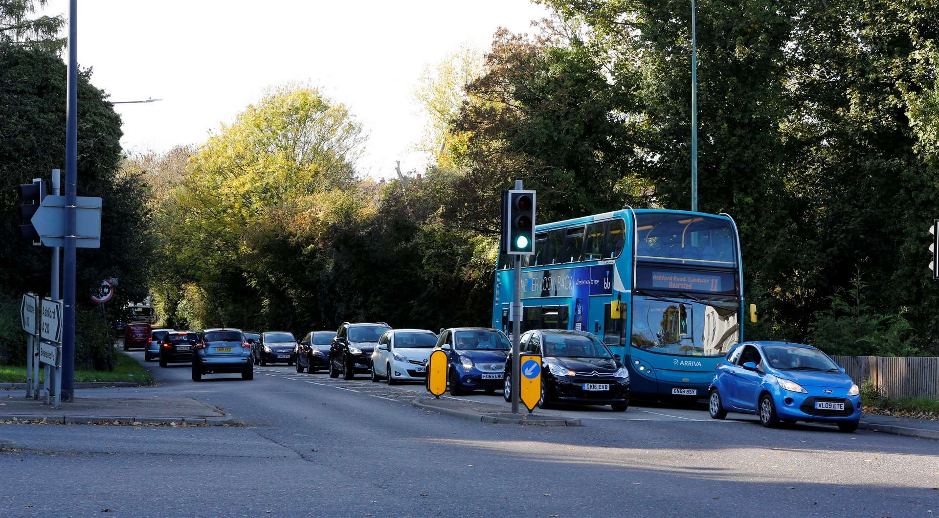 A20 Ashford Road junction with Willington Street