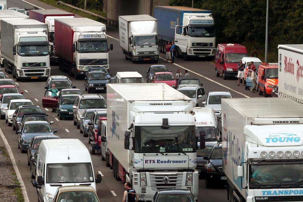 The incident caused long delays on the motorway. Stock image