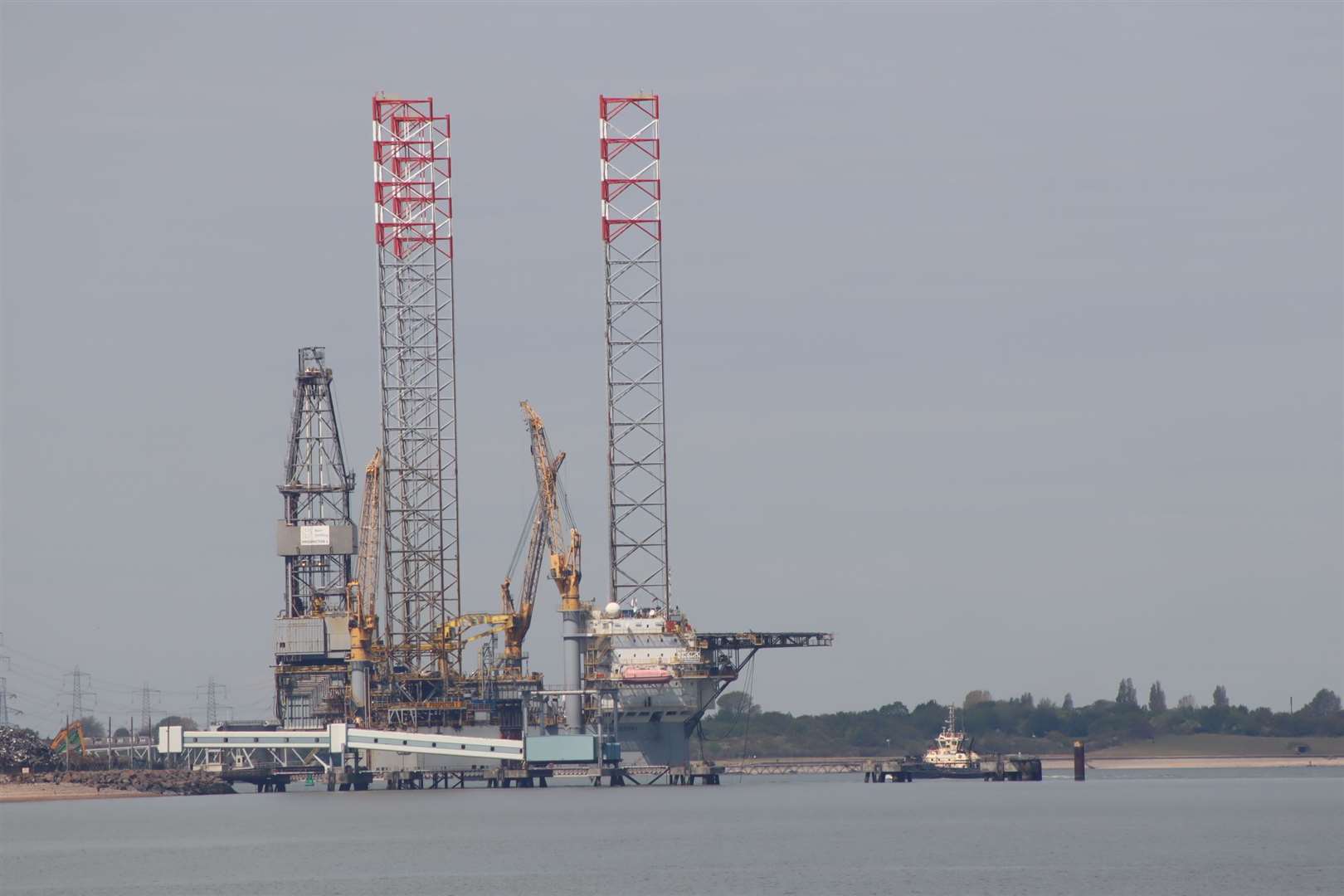 Prospector 1 jack-up rig which was towed into Sheerness docks on Saturday. Picture: John Nurden