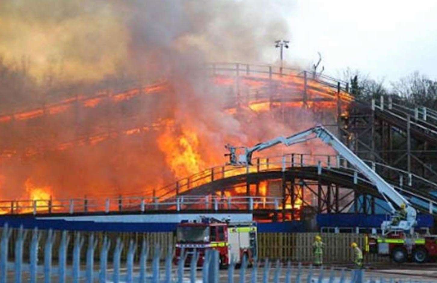 The Scenic Railway ablaze in 2008