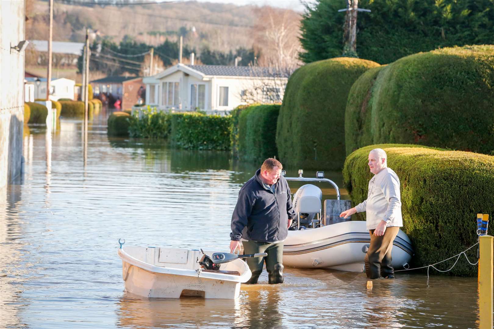 Floods at Yalding's Little Venice Caravan Park. Picture: Matthew Walker