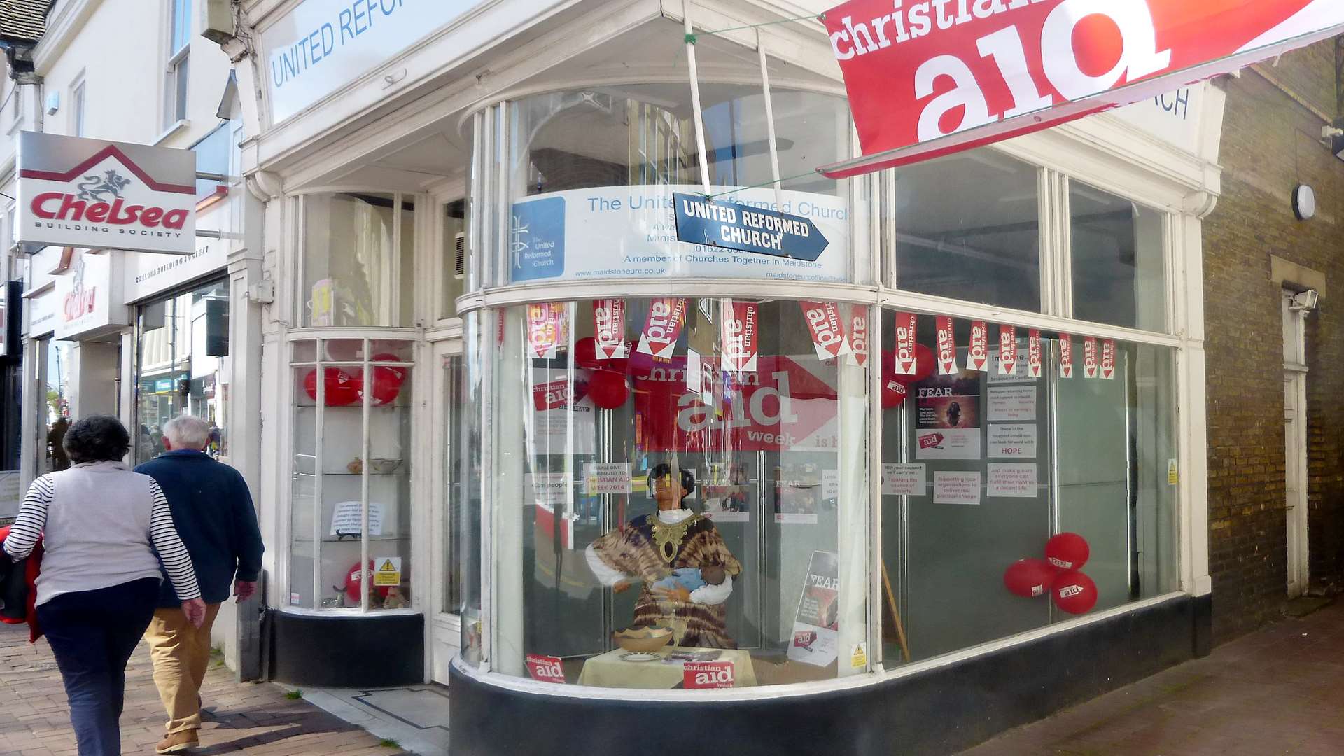 The controversial dummy was placed in the window to promote Christian Aid