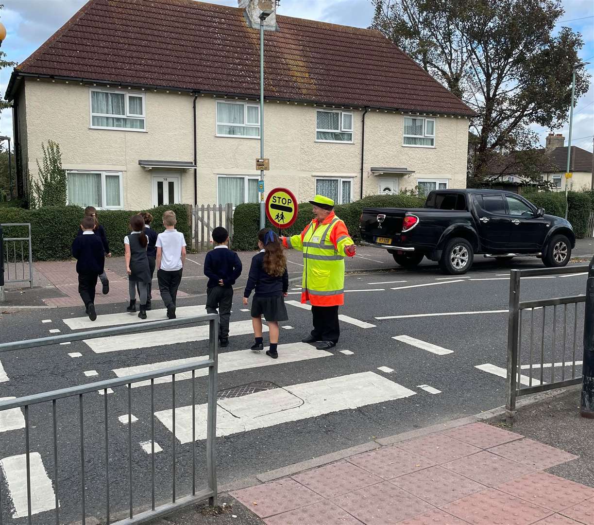 Medway lollipop lady Jenny Lewing has retired after 40 years with 37 at Barnsole Primary School in Gillingham. Picture: Medway Council