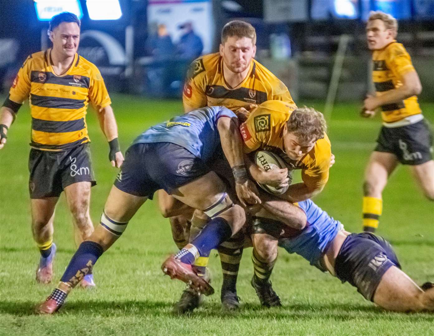 Canterbury’s Tyler Oliver tackled by Henley. Picture: Phillipa Hilton