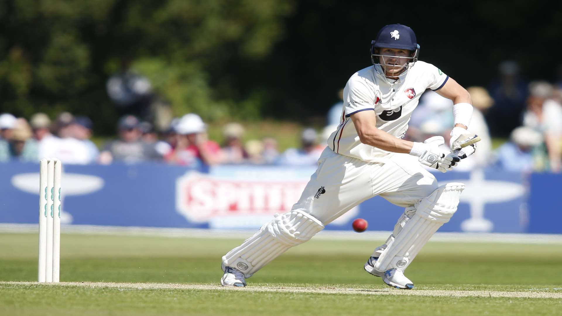 Kent's Joe Denly during his knock of 119 against Sussex. Picture: Andy Jones