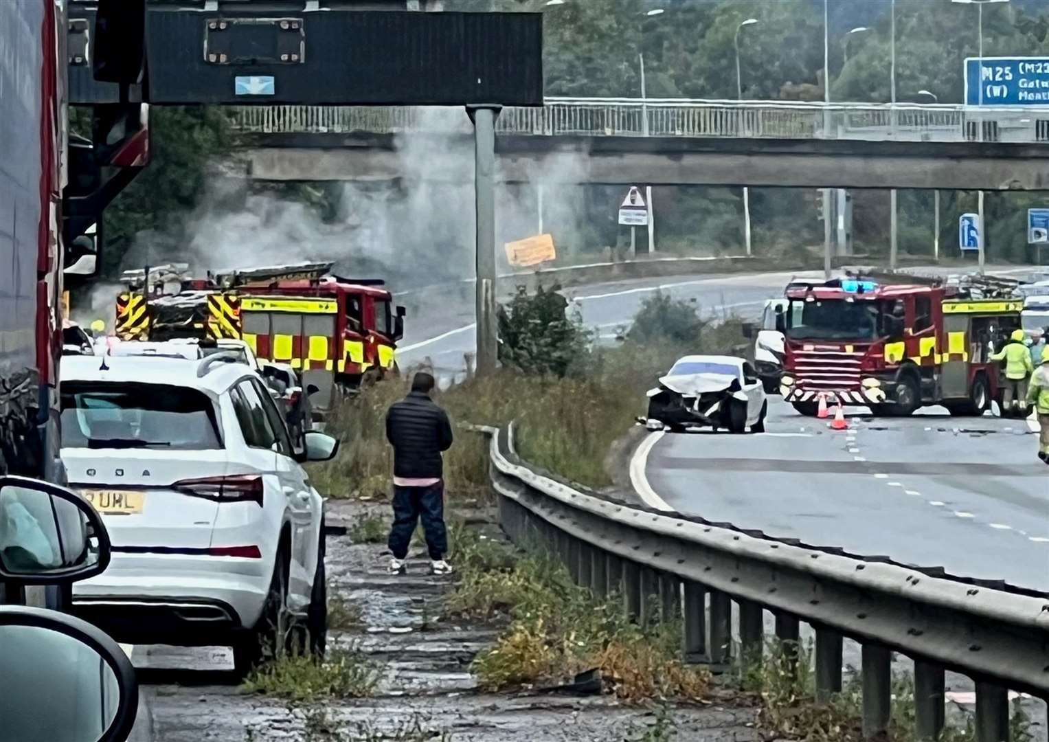 Traffic is queuing on the A21 near Sevenoaks after a crash this morning. Picture: Andrew Druce